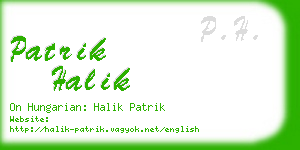patrik halik business card